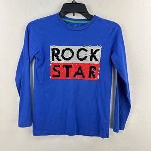 Mini Boden Unisex Kids Rock Star‎ Shirt Flip Sequin Size 8-9 Y